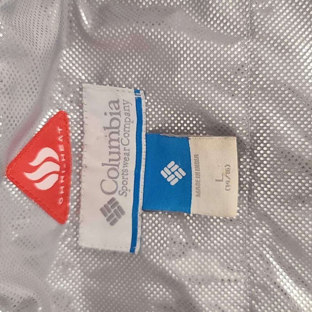 COLUMBIA Gray Omni Heat Quilted Puffer Coat Girls Large L 14 16 Winter Jacket - Picture 12 of 16